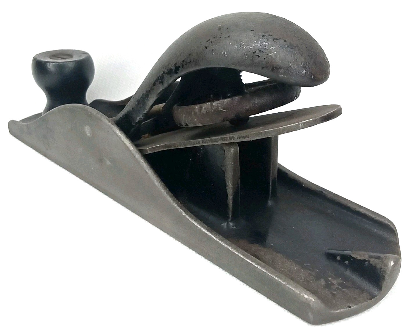 Antique Tool 1930s Stanley Adjustable Block Plane With Wood Handle Made In USA