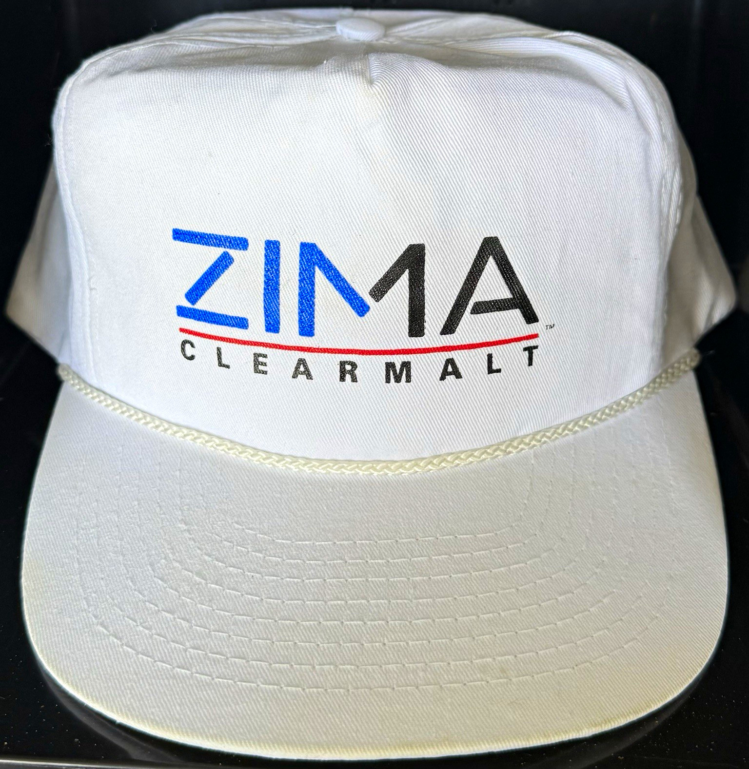 Vintage 90s ZIMA Clear Malt Rope Hat Snapback White Promo Beer Cap Monr’s iykyk