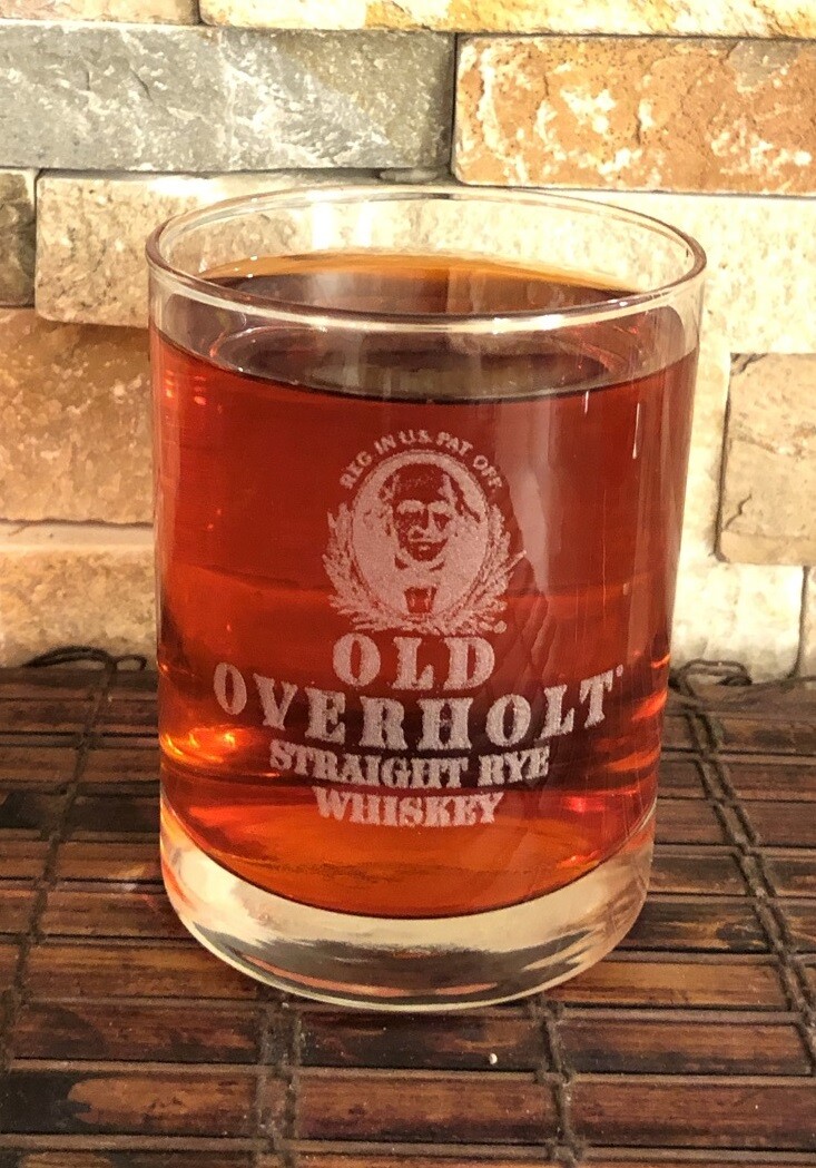 OLD OVERHOLT Collectible Whiskey Glass 8 Oz
