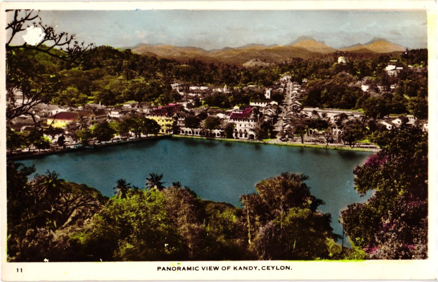 Vintage Kandy Ceylon Panoramic View Real Photo Postcard Sri Lanka RPPC