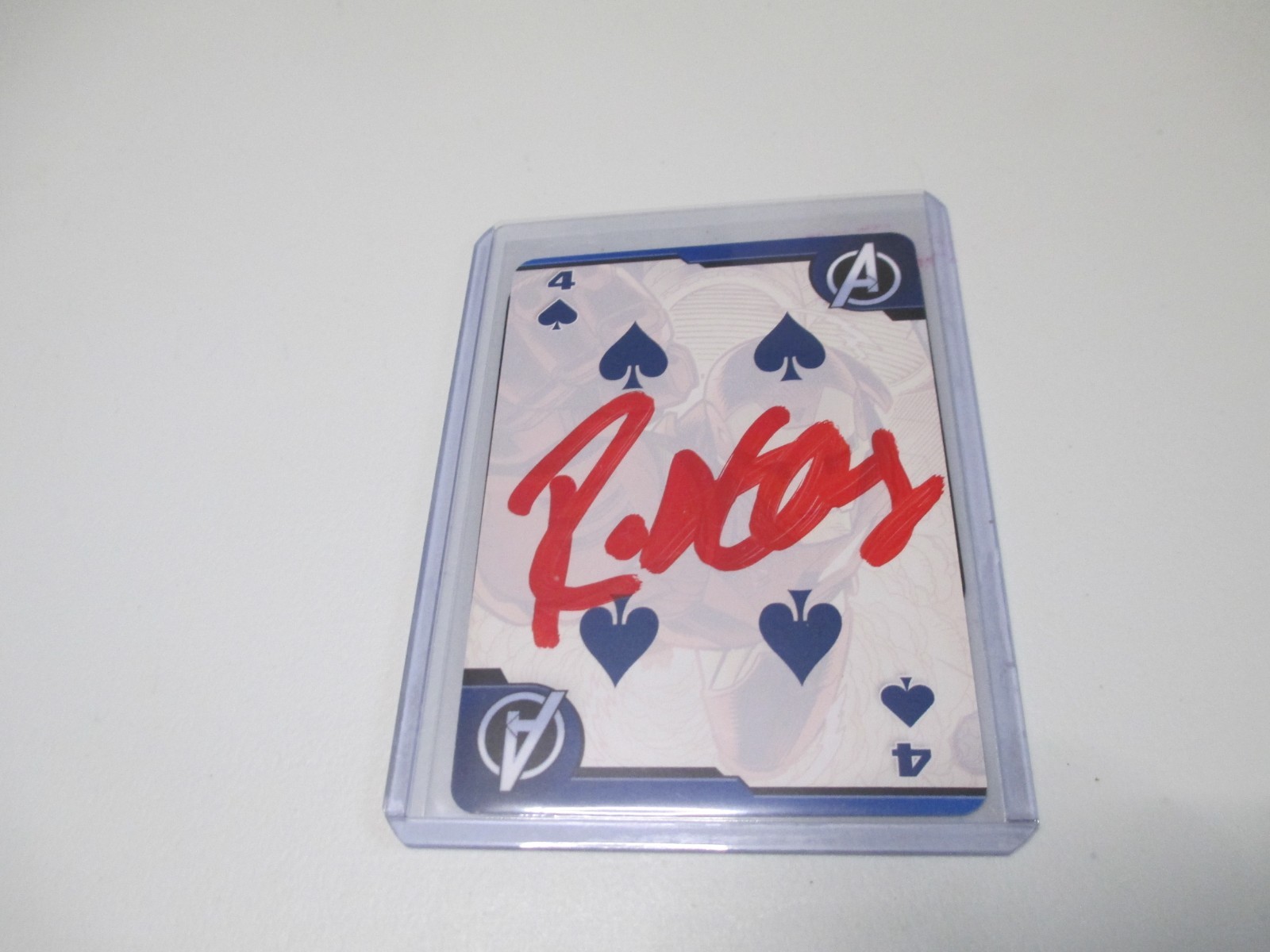 Marvel Avengers Playing Card  Autographed  By Iron Man Robert Downey Jr