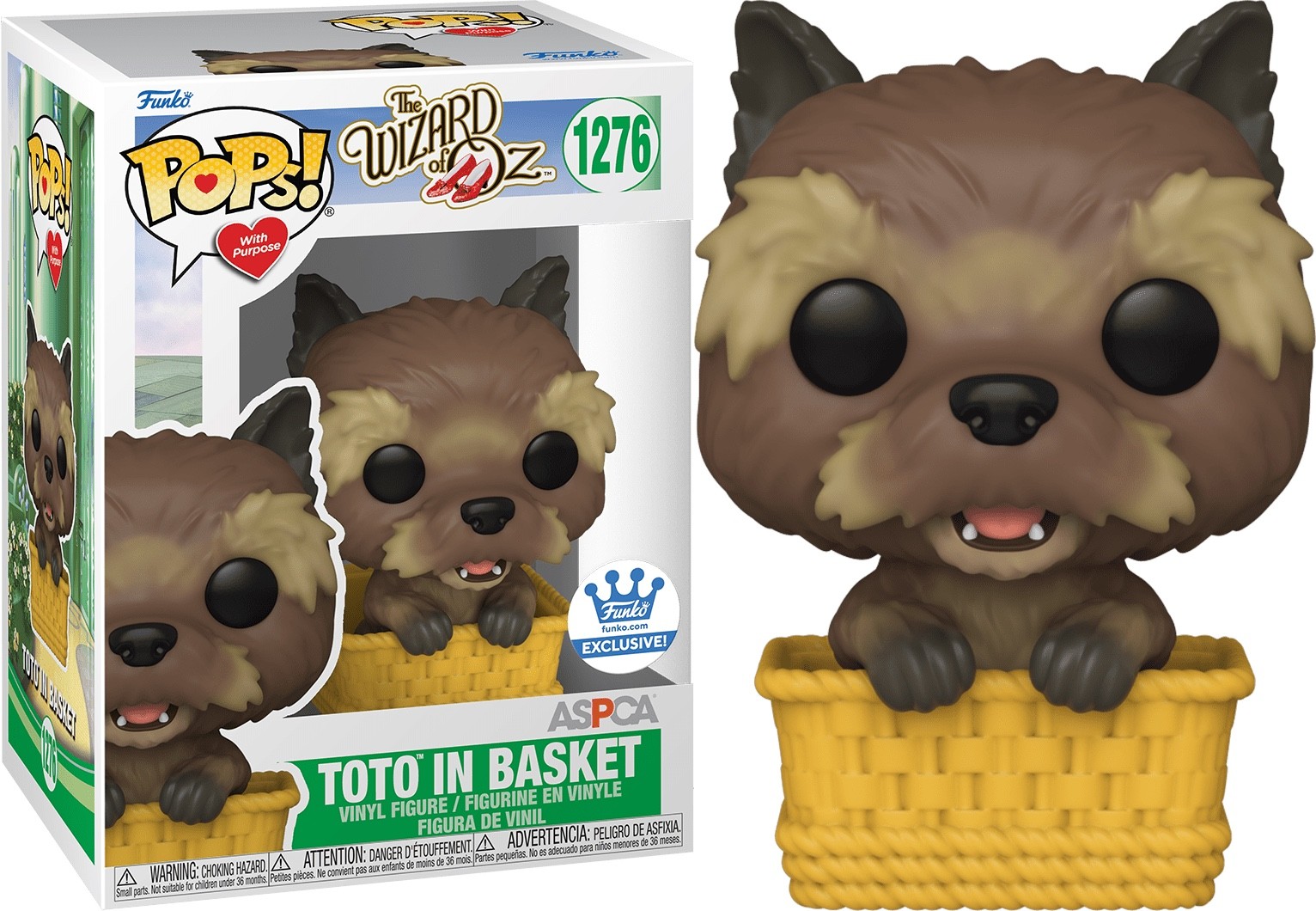 🔥Funko Pops Purpose: Wizard of Oz - TOTO IN BASKET #1276 EXC VAULT PROTECT🔥