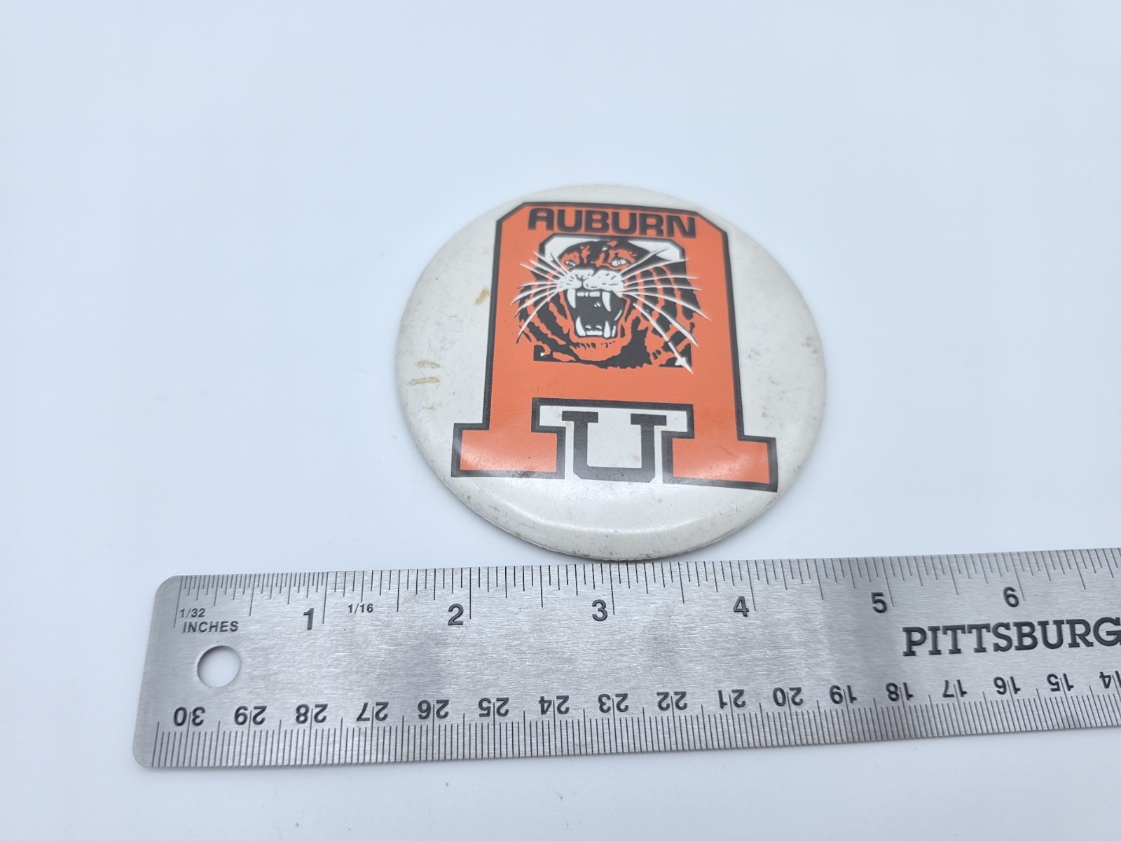 Vintage Auburn Tigers AU Logo Pinback Button College Football