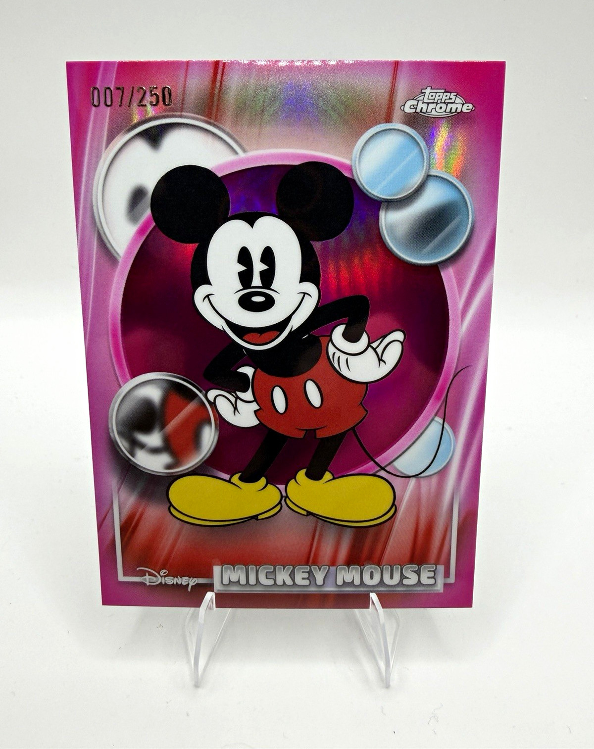 2026 Topps Disney Chrome Mickey Mouse Pink Refractor /250 #50