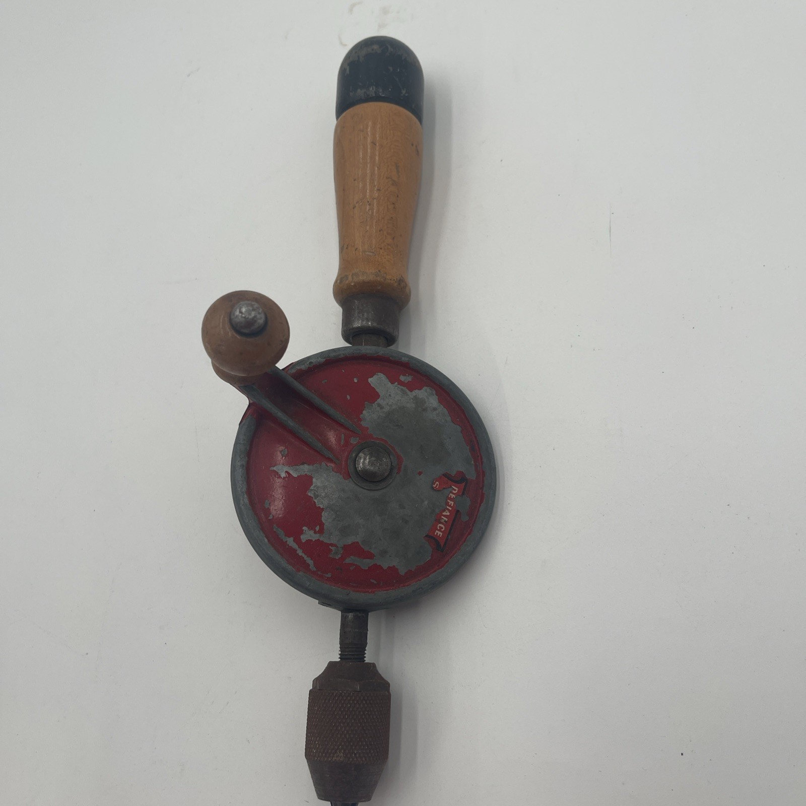 VINTAGE DEFIANCE BY STANLEY #1221 HAND CRANK EGG BEATER DRILL MADE IN USA