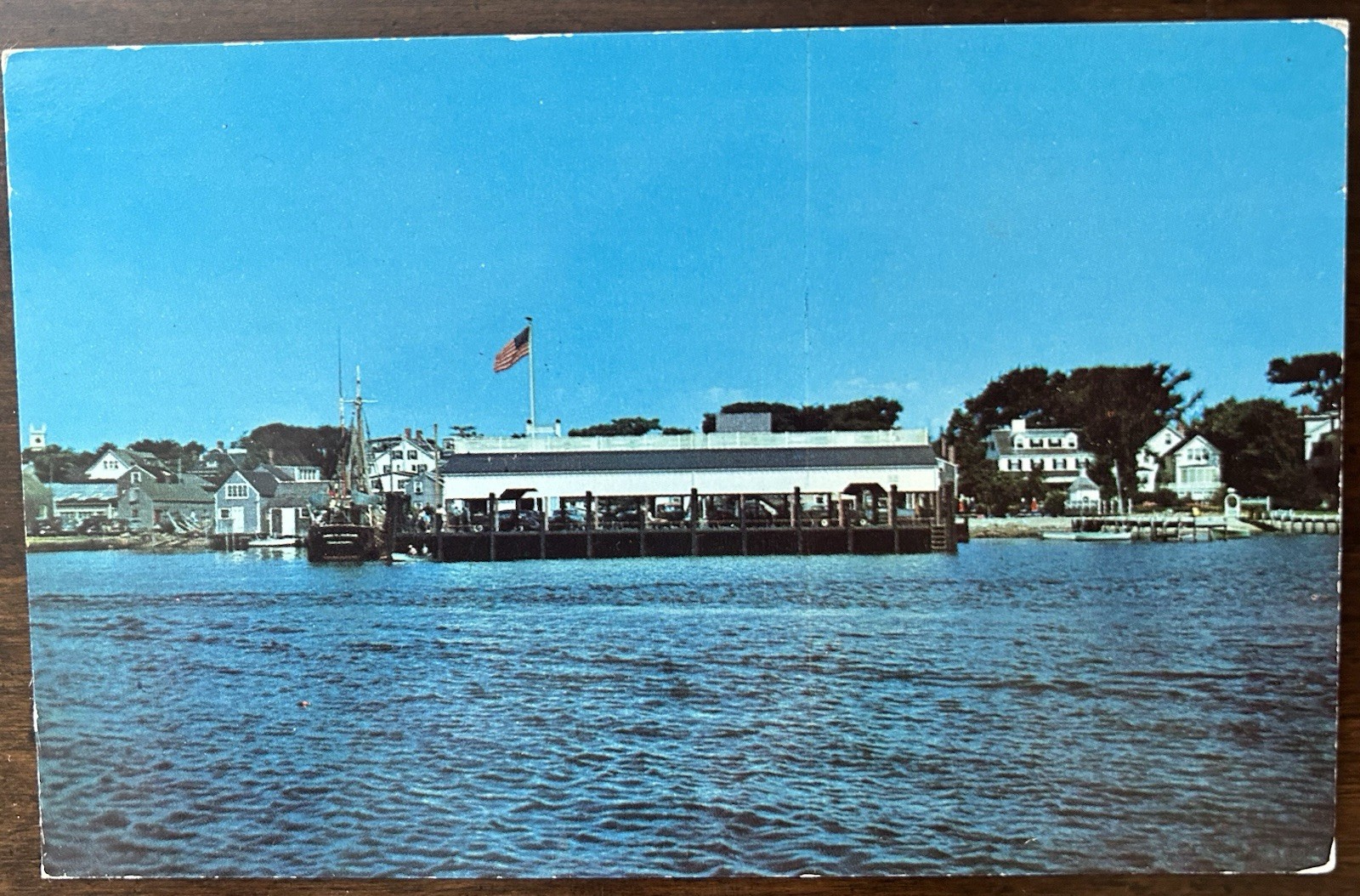 MARTHA\'S VINEYARD EDGARTOWN MA MASS~Wharf & Waterfront Houses~1960\'s Postcard