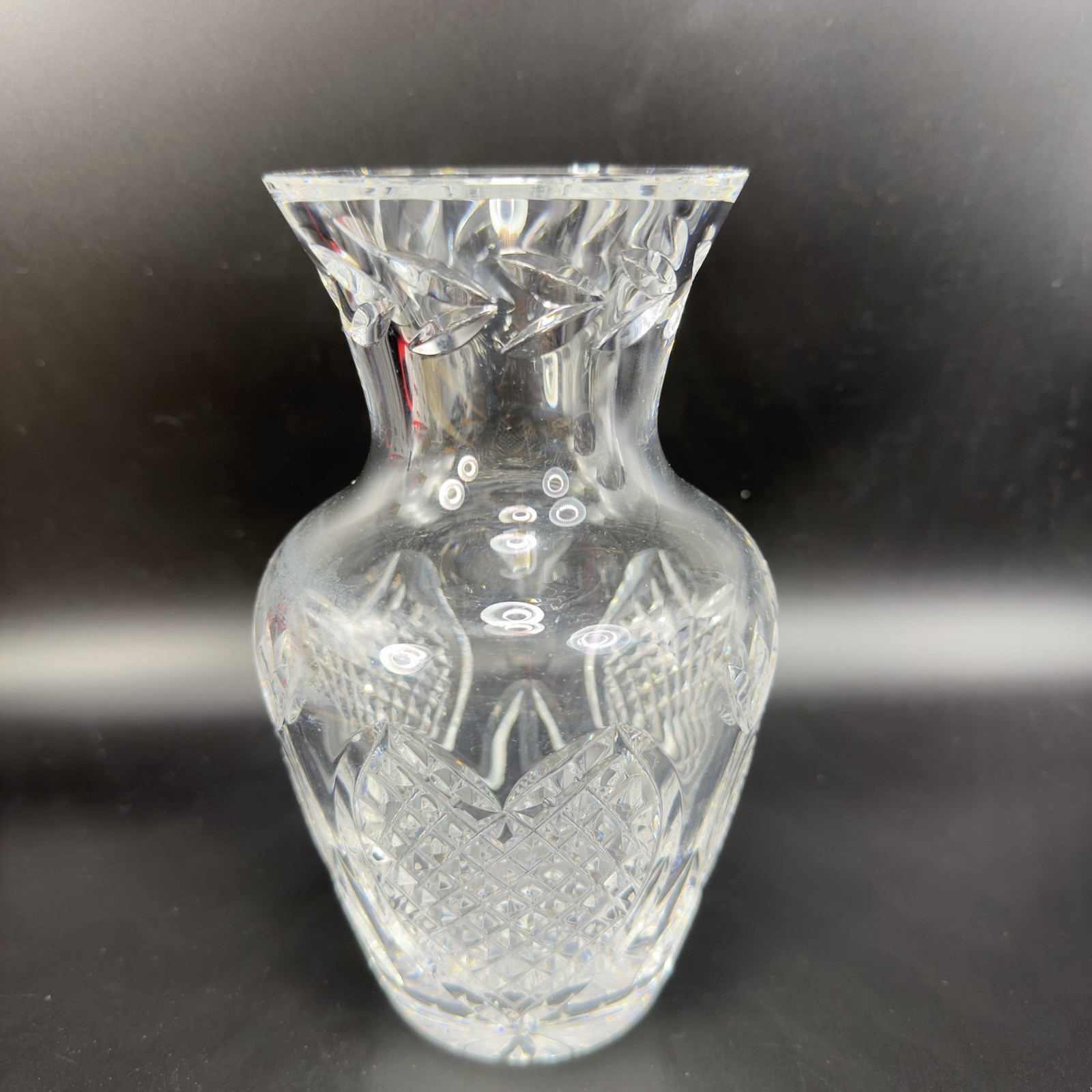 Waterford Lead Crystal Wedding Heirloom Vase Wedge Cut Discontinued Heavy Clear