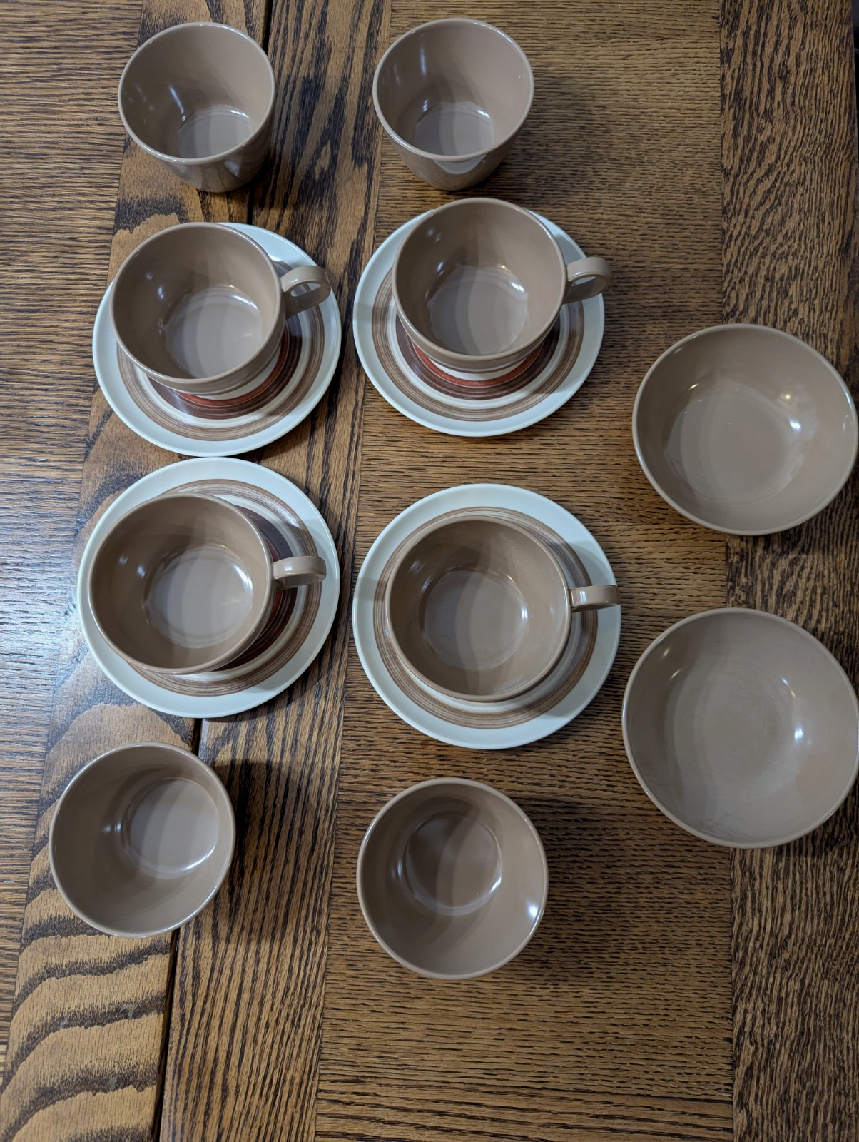 Melmac Melamine Serveware Brown Mocha 1960s Lot of 14 Pieces