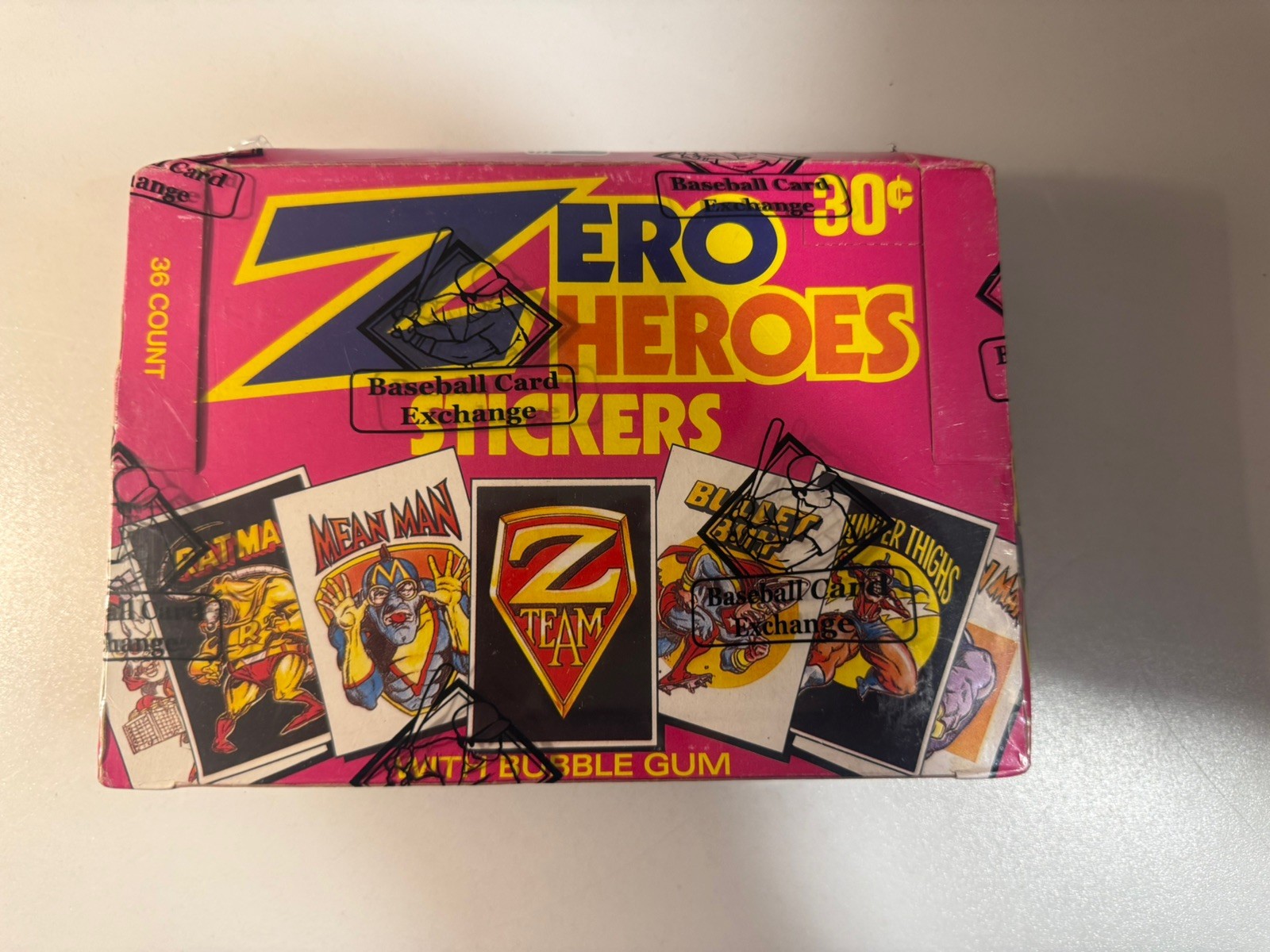 1983 DONRUSS ZERO HEROES STICKERS 36 WAX PACK BOX SEALED BCE
