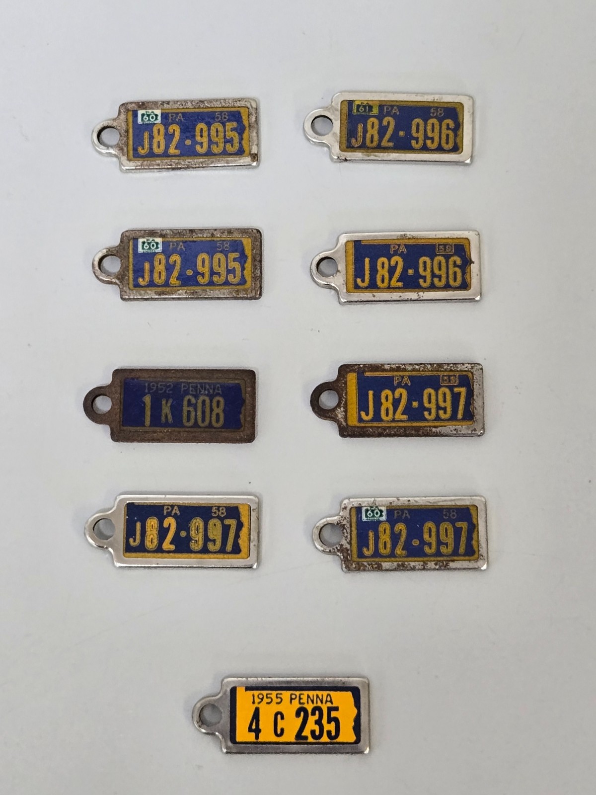 Pennsylvania DAV Miniature License Plate Key Tag 1950s Disabled Veterans Mini