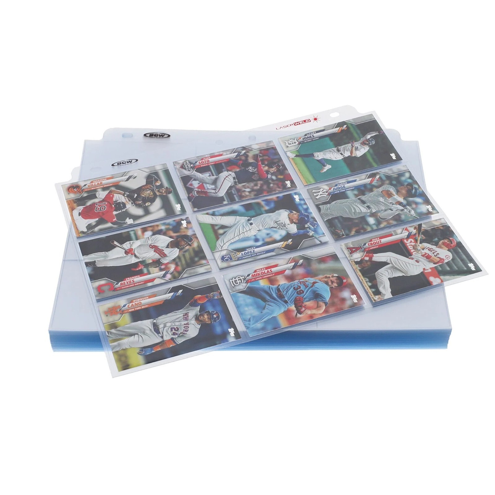 New 15 PK - BCW LaserWeld 9 Pocket Side Load Card Pages Sheet Protector 3 Ring