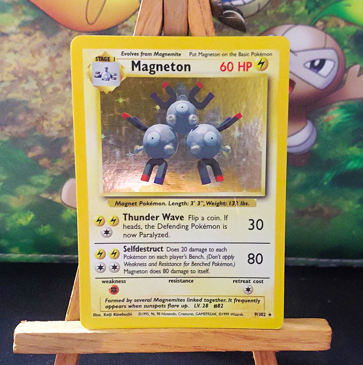 Magneton 9/102 Base Set Holo Rare 1999 WOTC English Pokemon TCG
