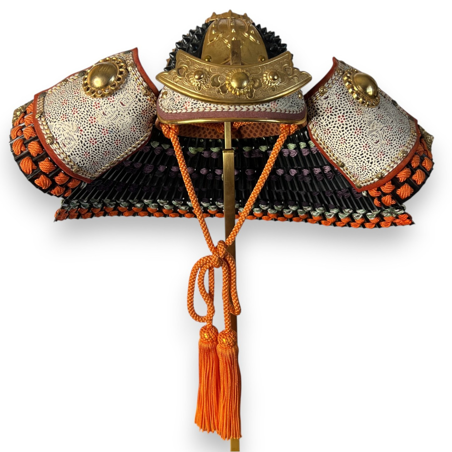 Vintage Japanese Samurai Kabuto Helmet Armor Collectible Shikoro Tassels Decor Vintage Japanese Samurai Kabuto Helmet Armor Collectible Shikoro Tassels Decor