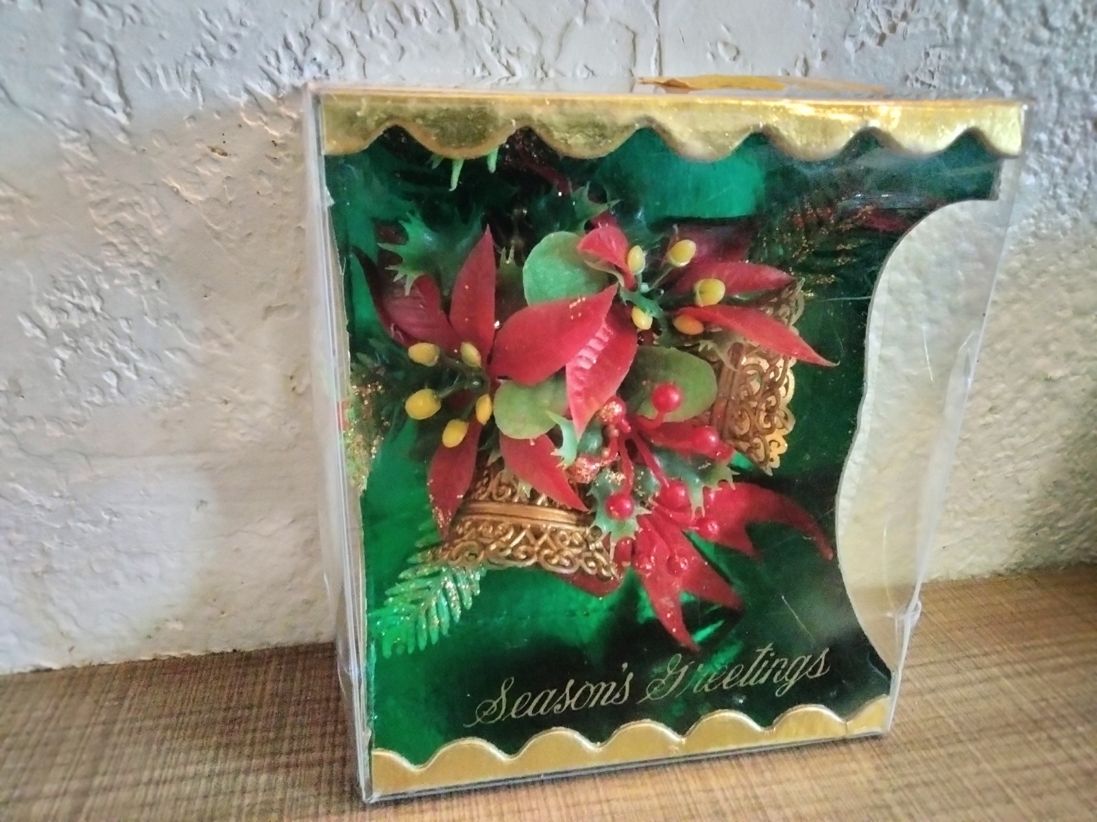 NOS Vintage 1960's KMart Bells & Poinsettia Christmas Corsage Brooch Decoration NOS Vintage 1960's KMart Bells & Poinsettia Christmas Corsage Brooch Decoration