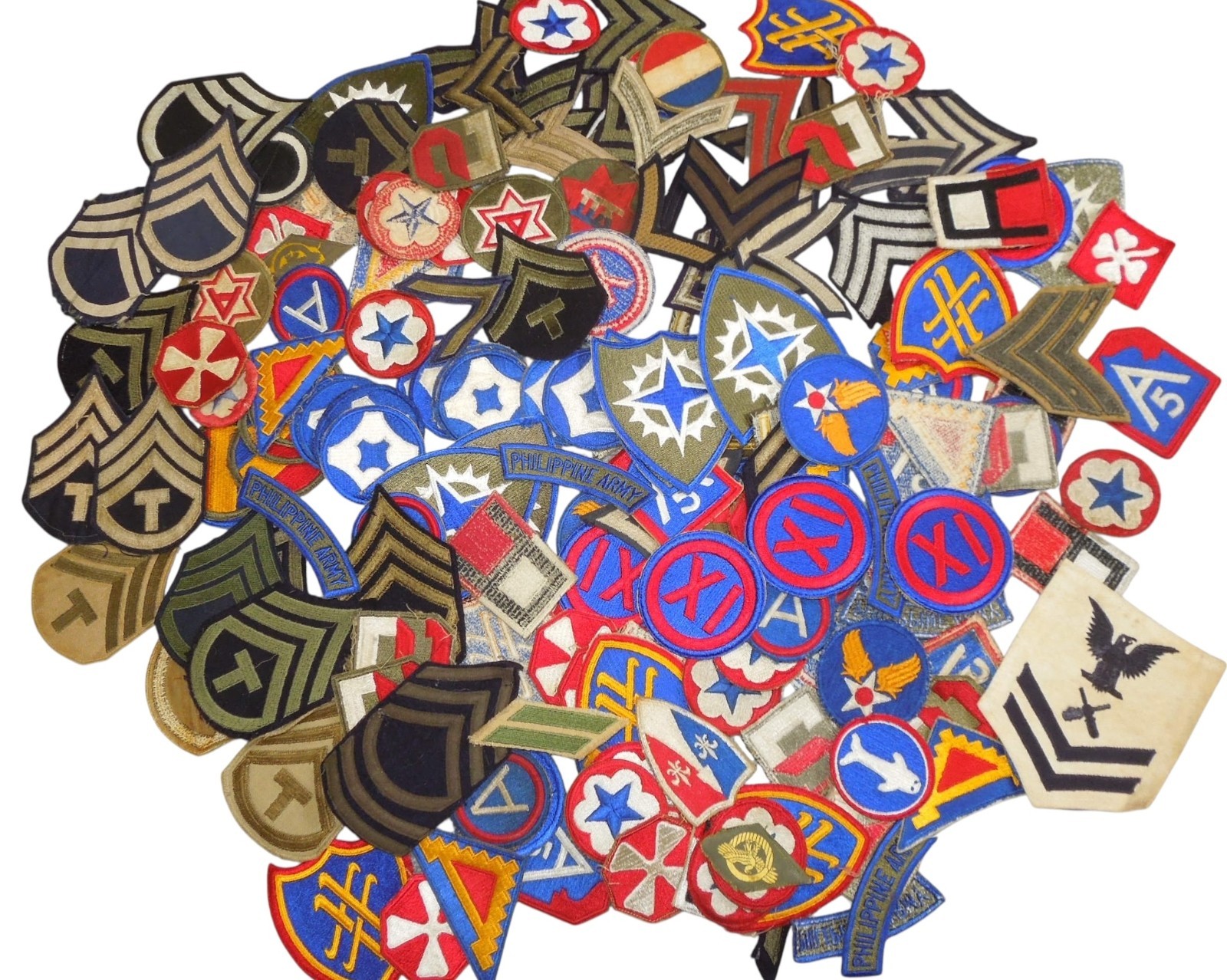 WWII - Korean War US Army Patches Rank Stripes Lot 84 WWII - Korean War US Army Patches Rank Stripes Lot 84