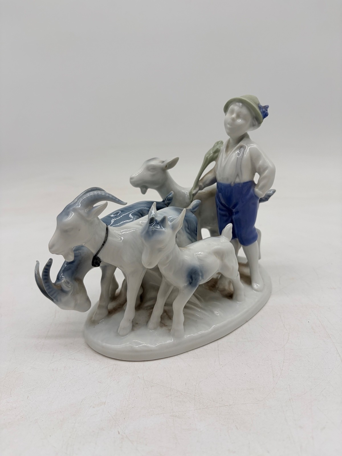 Vintage Gerold Porzellan Boy with Goats Figurine Bavaria W Germany Height 6 Vintage Gerold Porzellan Boy with Goats Figurine Bavaria W Germany Height 6