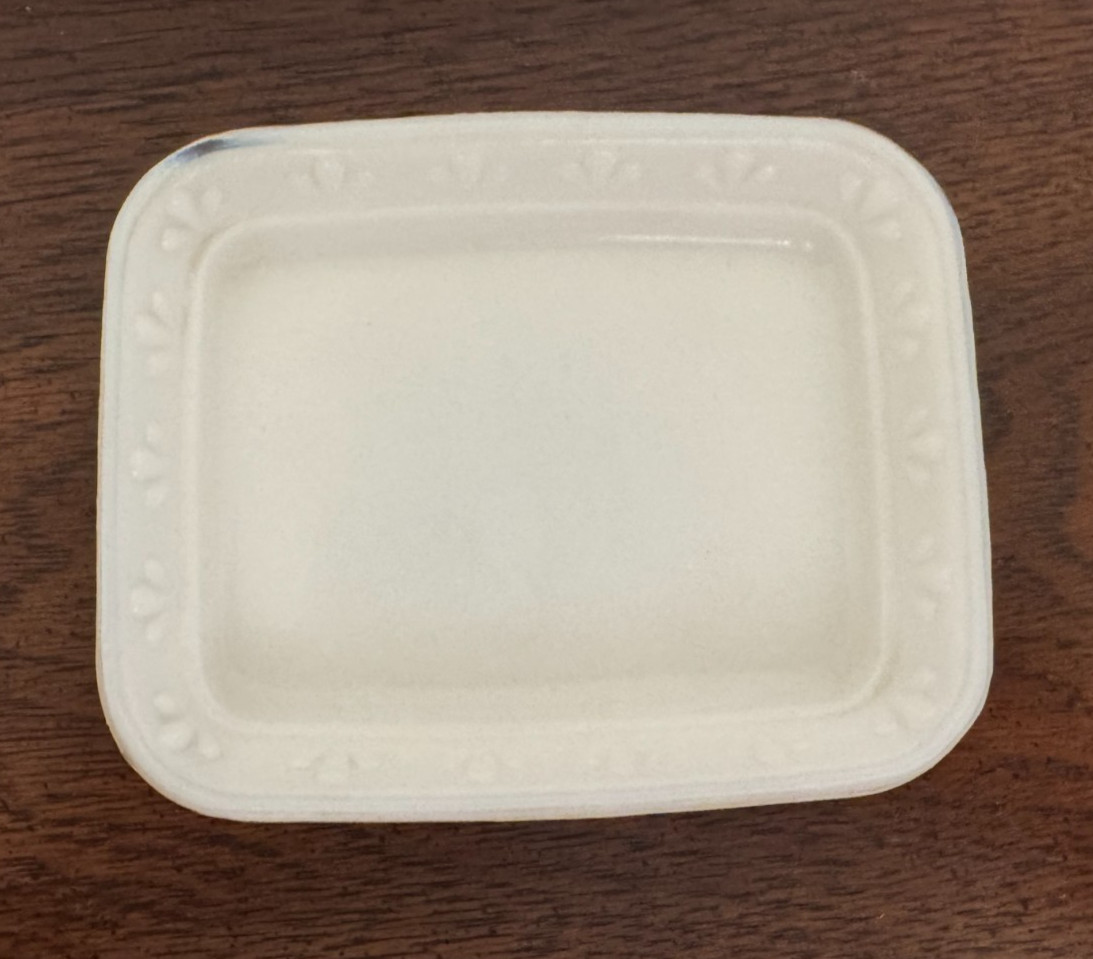 Vintage AVON Milk Glass Field Flowers Soap Trinket Dish Small Rectangular Tray