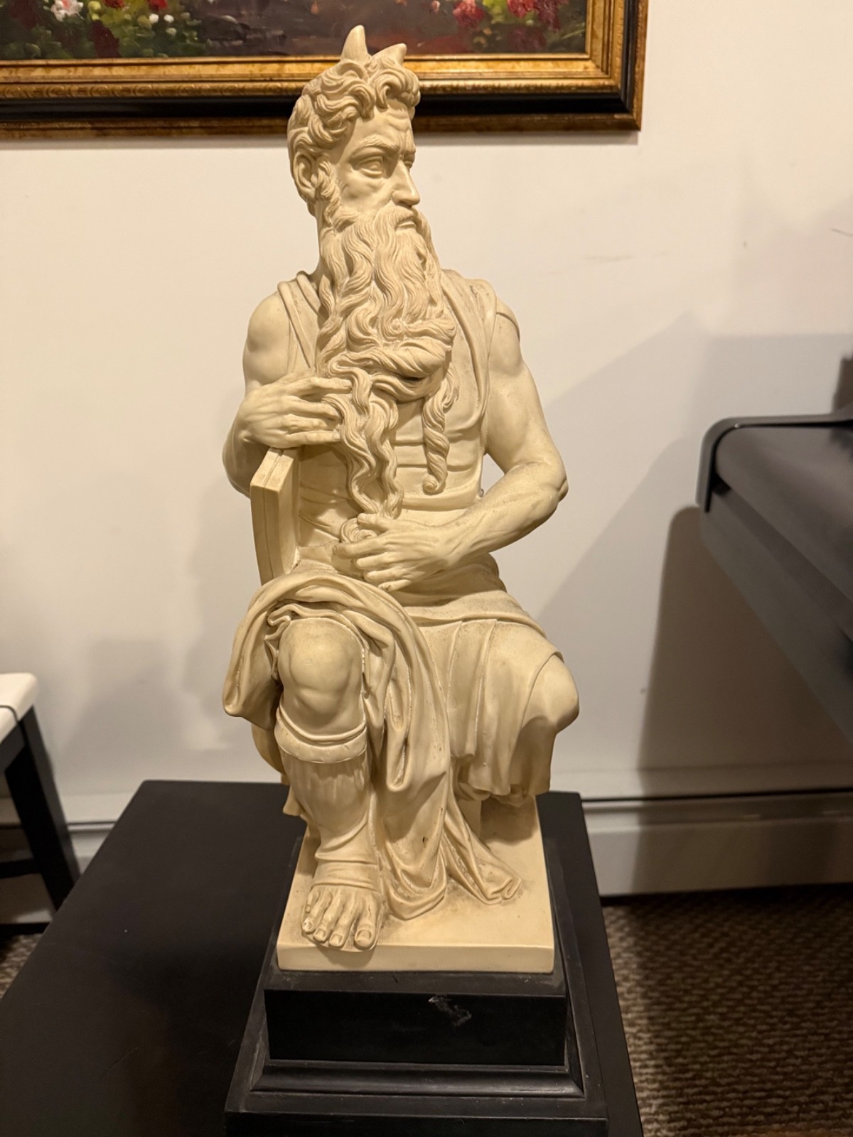 ANTIQUE MOSES STATUE copy of the Michelangelo original 21 INCHES ANTIQUE MOSES STATUE copy of the Michelangelo original 21 INCHES