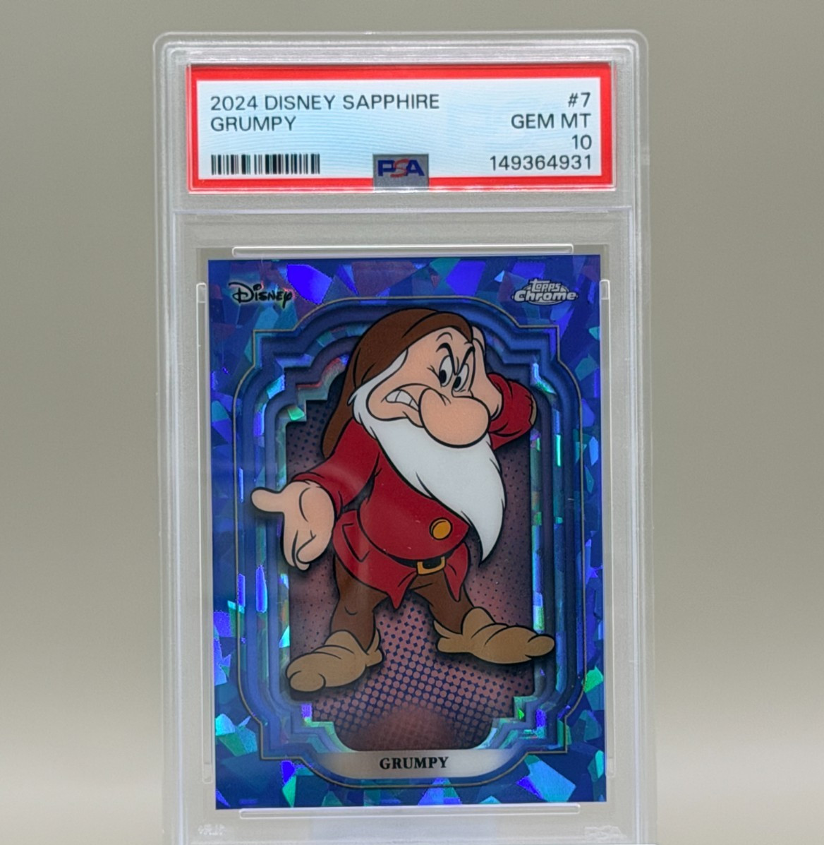 2024 Topps Chrome Disney Sapphire Grumpy PSA 10