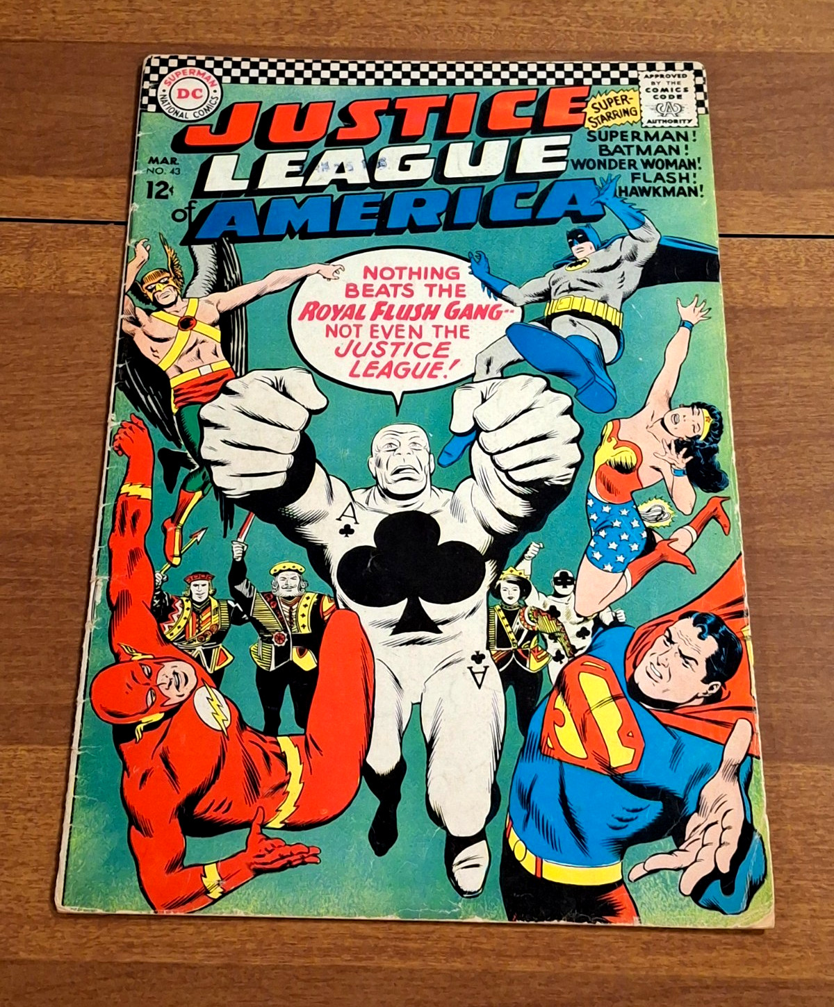 JUSTICE LEAGUE OF AMERICA #43 (1966) 1ST APP  ROYAL FLUSH GANG CLASSIC VILLAINS