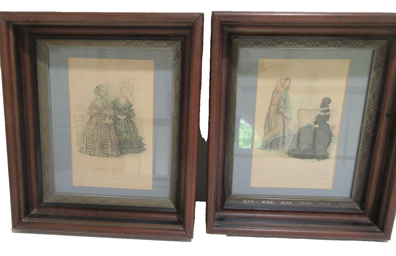 Civil War Era Walnut Deep Wood Frame 1840 Petersons Ladies Victorian Picture Lot