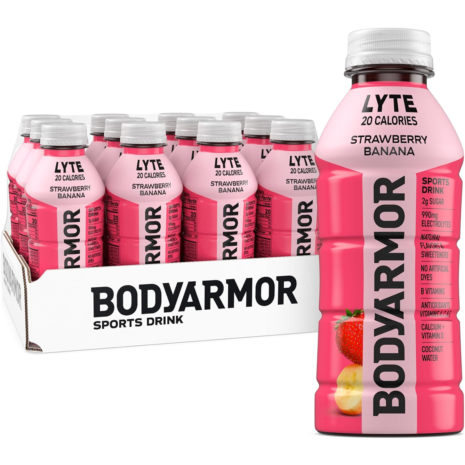 BODYARMOR Lyte Strawberry Banana Drink - 12 Pack for Hydration BODYARMOR Lyte Strawberry Banana Drink - 12 Pack for Hydration