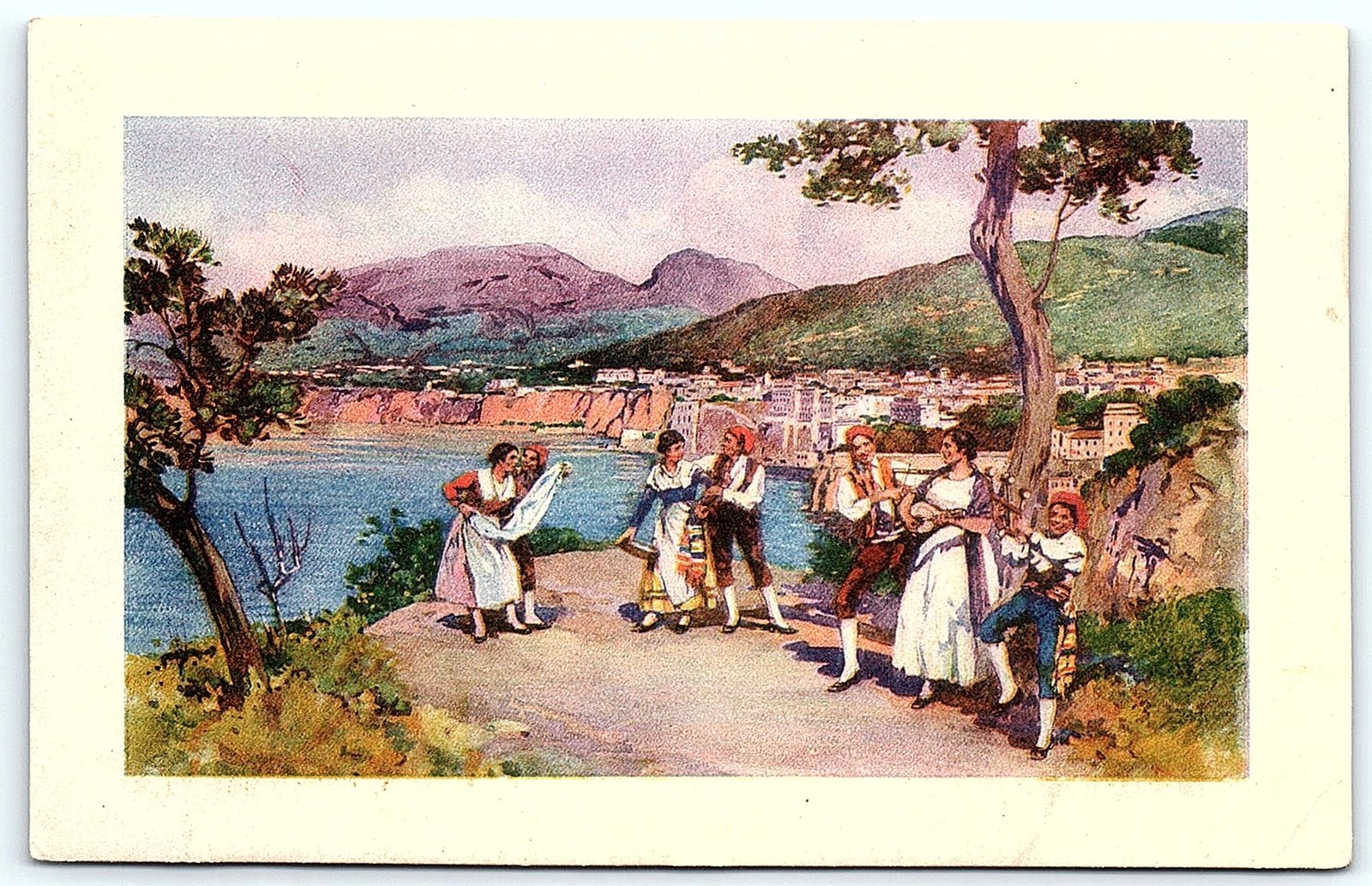 Postcard Sorrento La Tarantella dance postcard