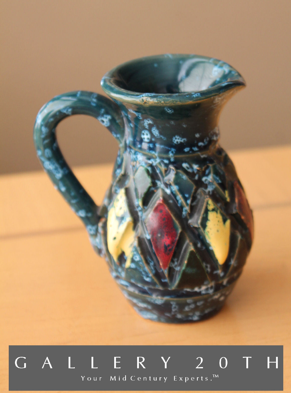 💥CHARMING ITALIAN ATOMIC MCM ABSTRACT POTTERY VASE AFTER BITOSSI 50S 60S ART💥