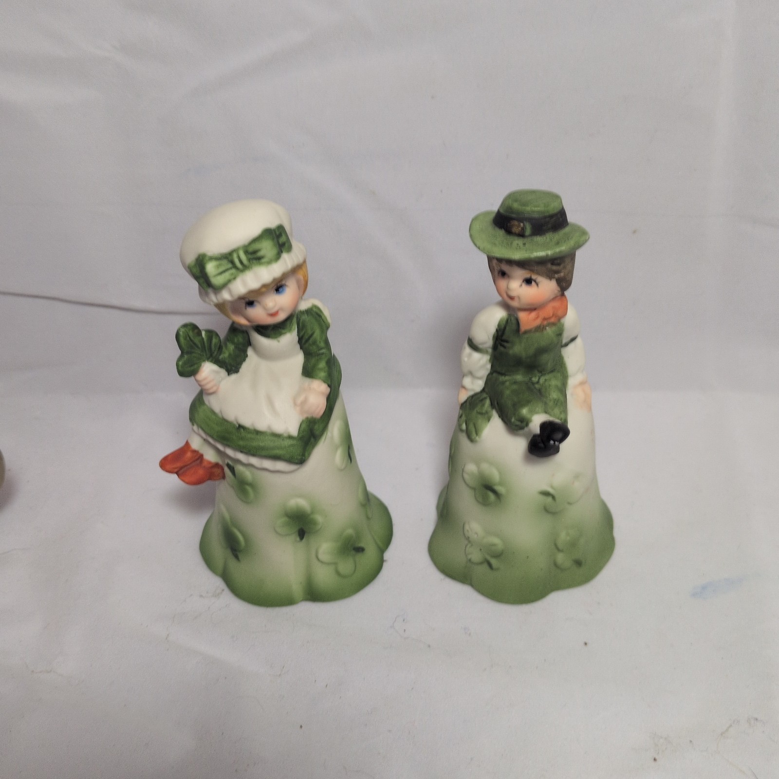 Vintage St Patrick\'s Day Porcelain Bisque Bell Figurines - Irish Lad & Lassie... Vintage St Patrick\'s Day Porcelain Bisque Bell Figurines - Irish Lad & Lassie...