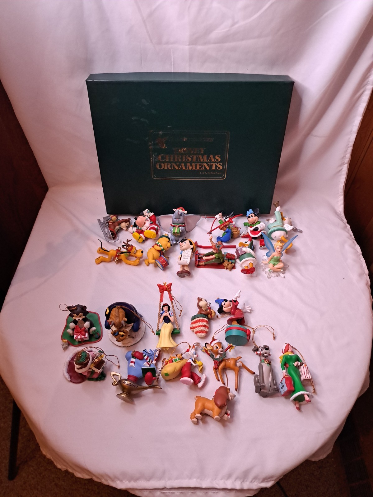 24 Vintage Grolier Disney’s Christmas Magic Ornaments w/collectors box
