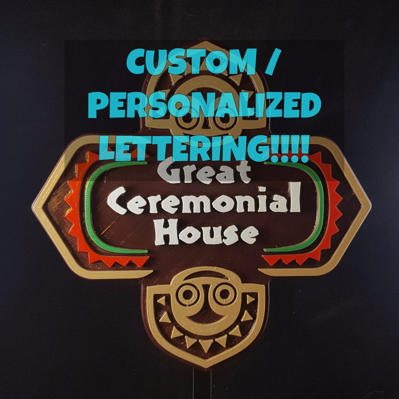 Personalized Polynesian Themed Longhouse Sign / Plaque - Custom Lettering