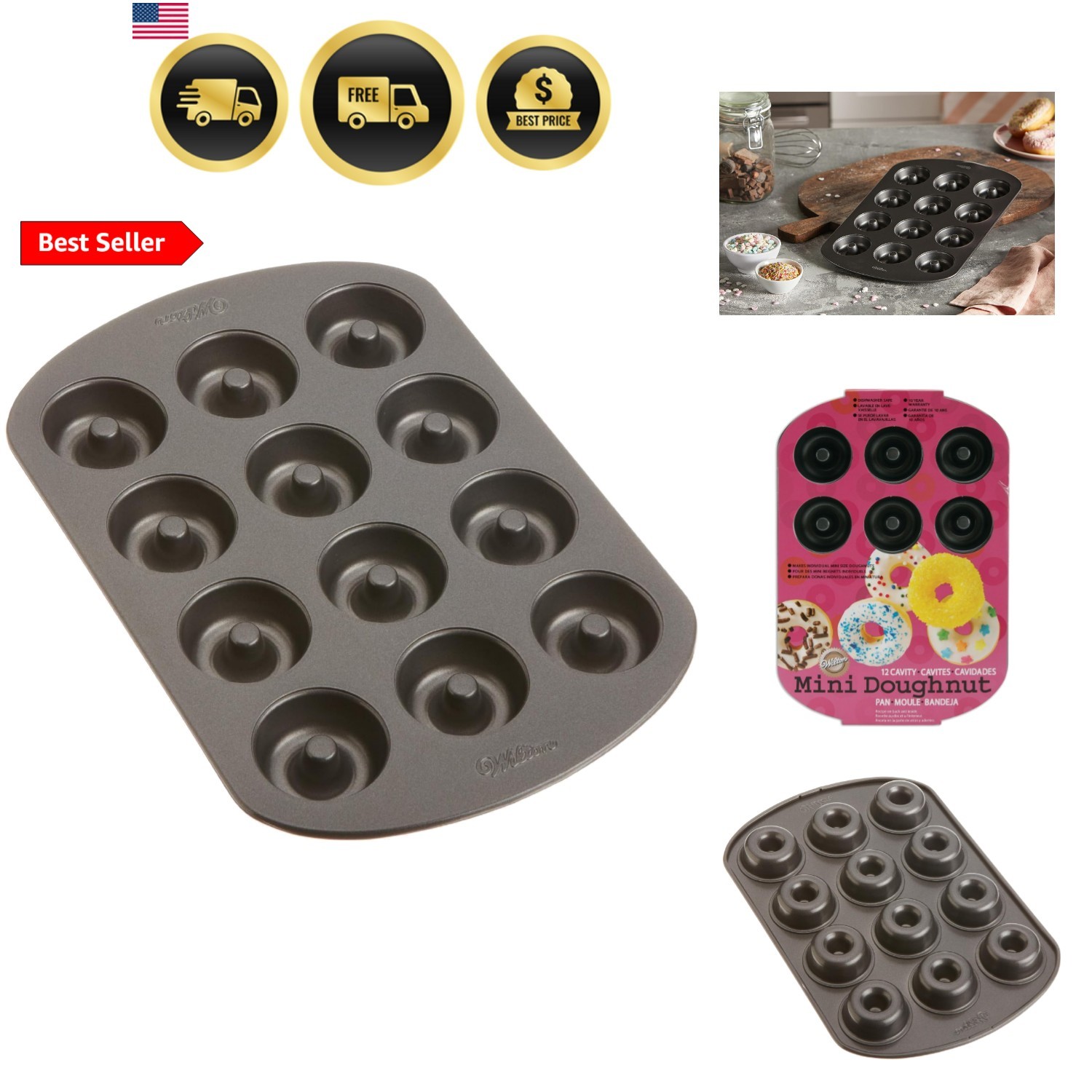Small Donut Pan 12-Cavity, Steel Small Donut Pan 12-Cavity, Steel