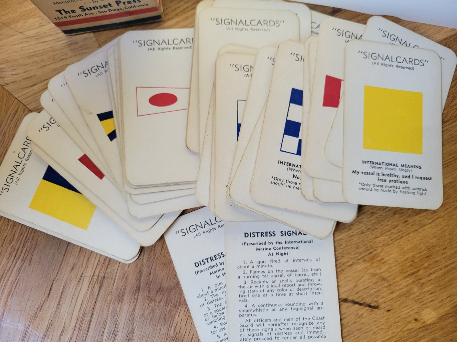Vintage 1940s Sunset Press International Signalcards Complete 70 Card Nautical