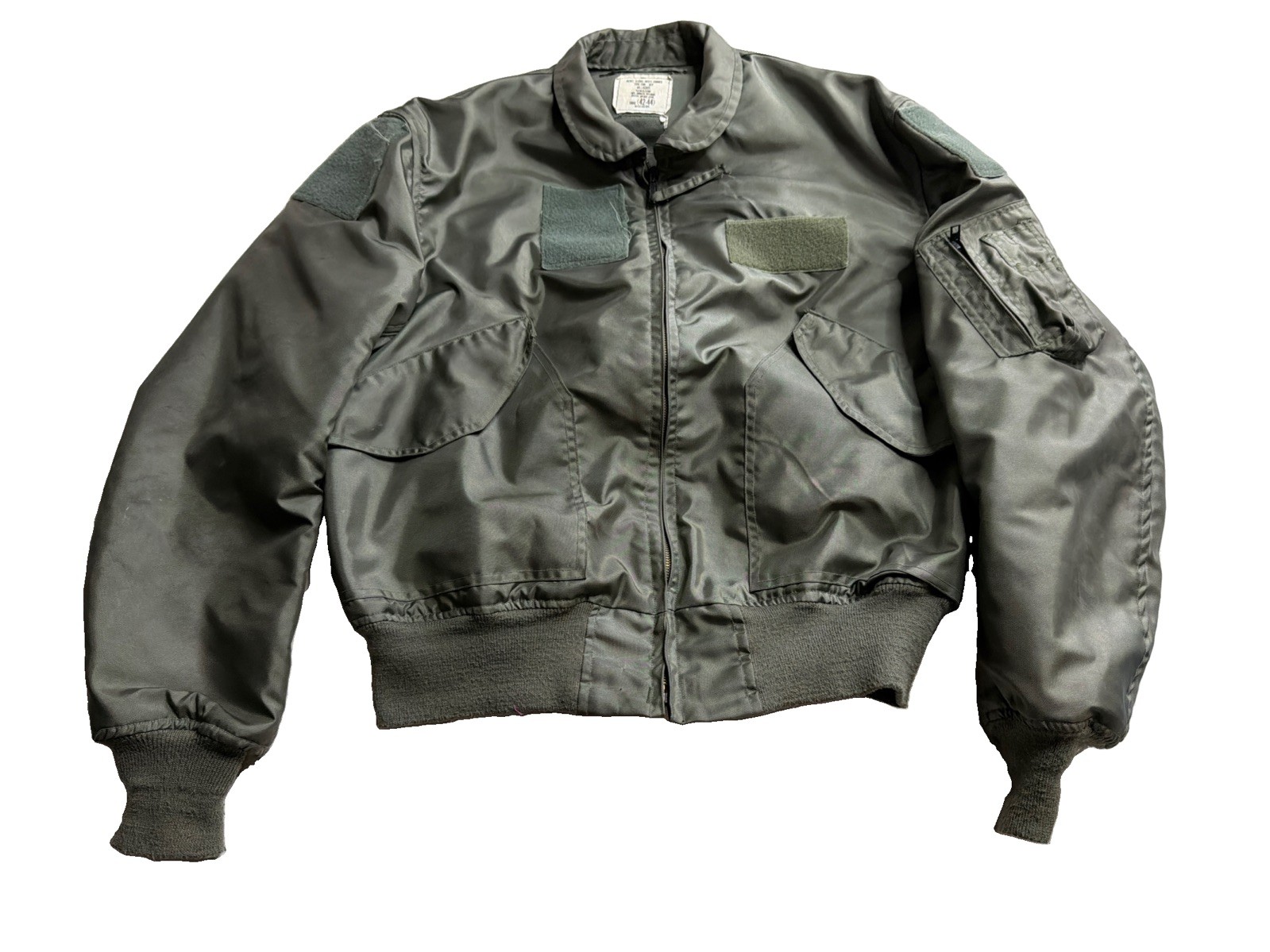 USAF Men\'s Summer Flight Jacket Used CWU 36/P Large 1990s Sage Green Bomber
