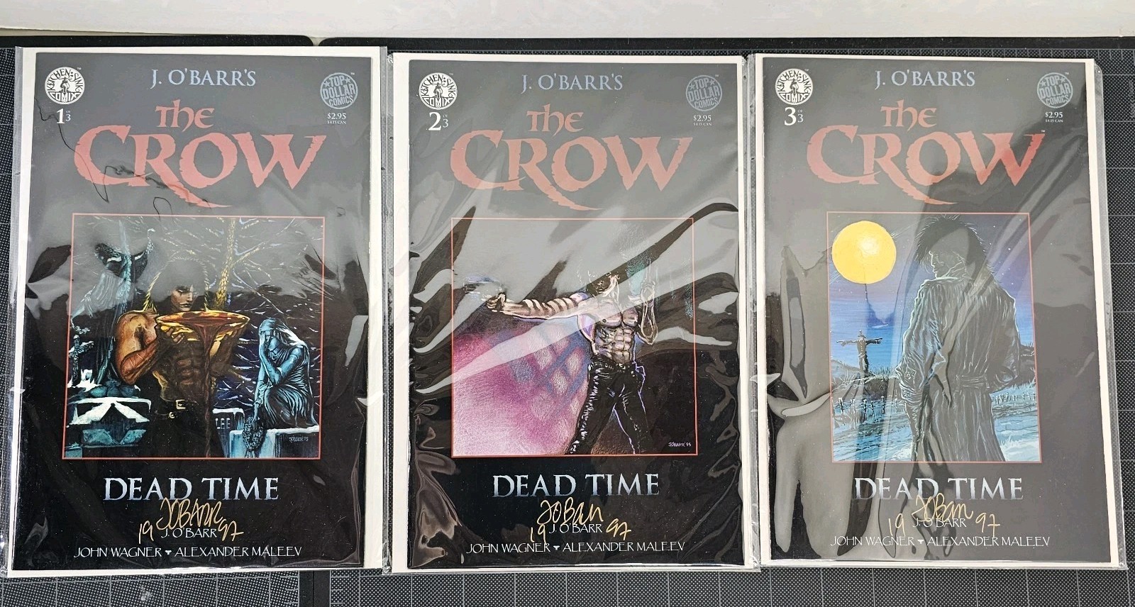 The Crow Dead Time 1 2 3 Comic Book Set SIGNED James O\'Barr Lot