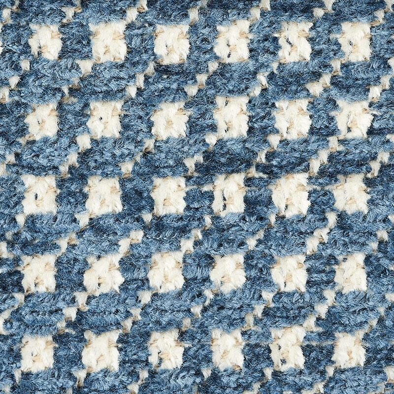 Schumacher Soft Textured Versatile Chenille Fabric- Toscana / Blue 1.30 yd 73502