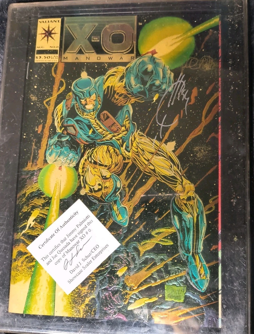 X-O Manowar #0 Gold Edition Valiant Comics Chromium RARE signed