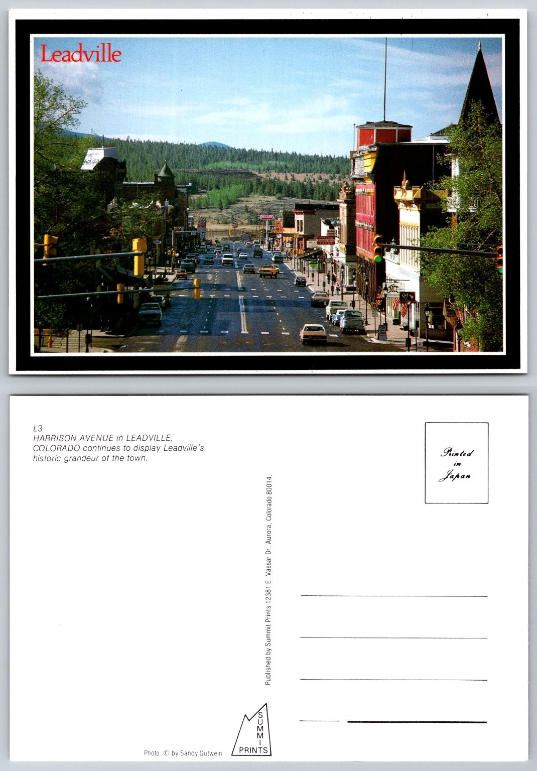 Leadville CO Harrison Ave Street Scene Vintage Postcard Summit Prints