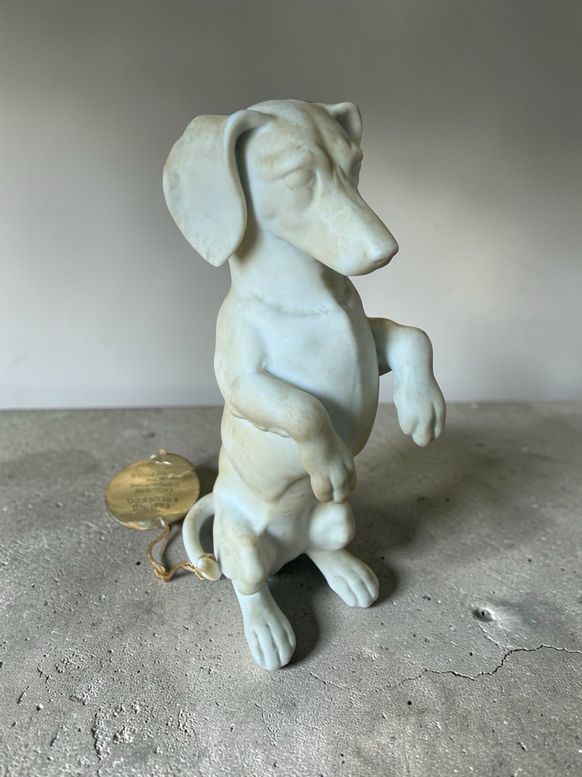 Vintage Germany Kaiser Dachshund Figurine Ebeling Reuss Porcelain White UN 457