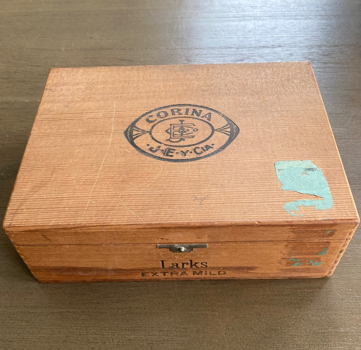Vintage Corina Larks Wooden Cigar Box – “Extra Mild” – 15¢ Original Price