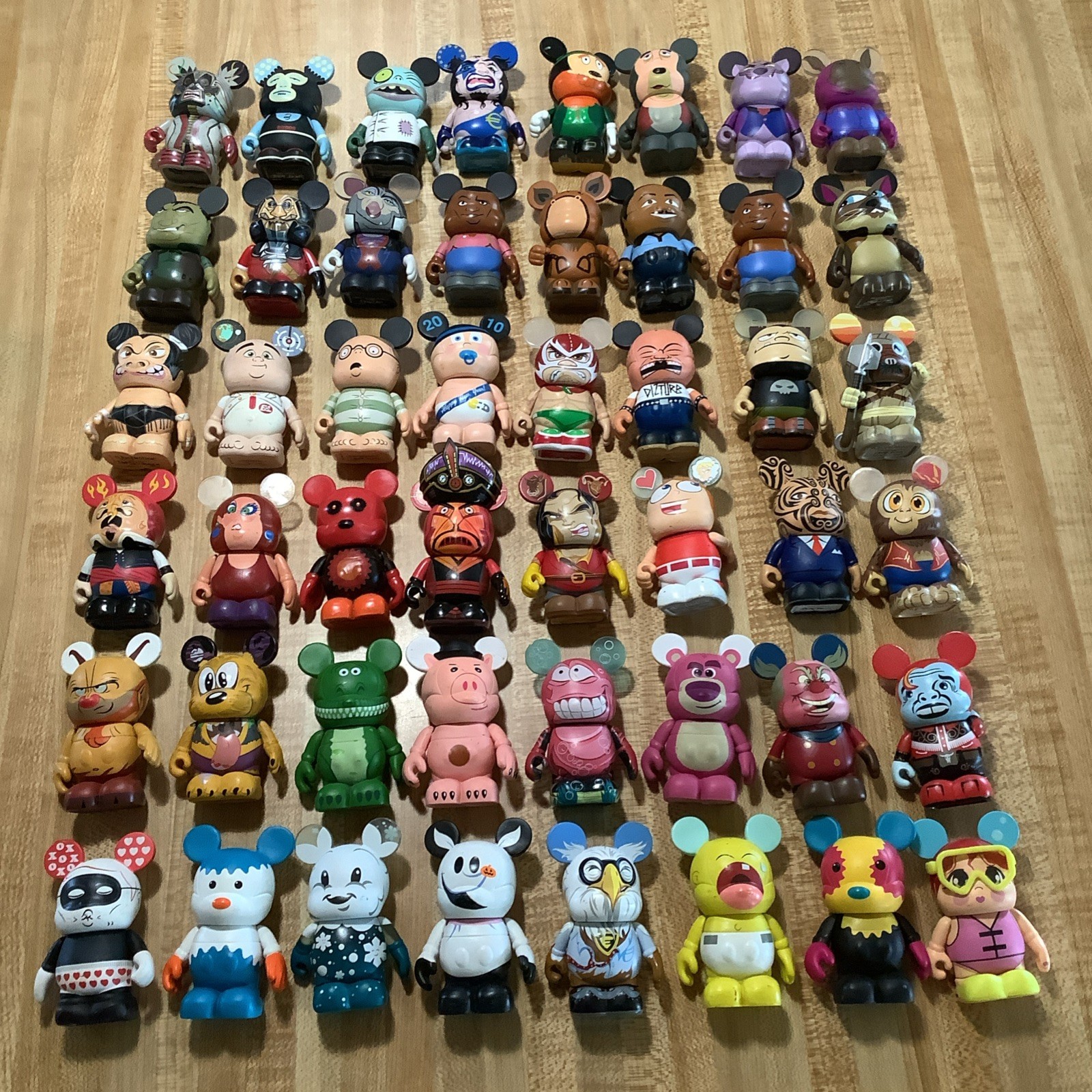 Disney Vinylmation Figures Lot Of 48 Bundle Various Characters 3” No Duplicates