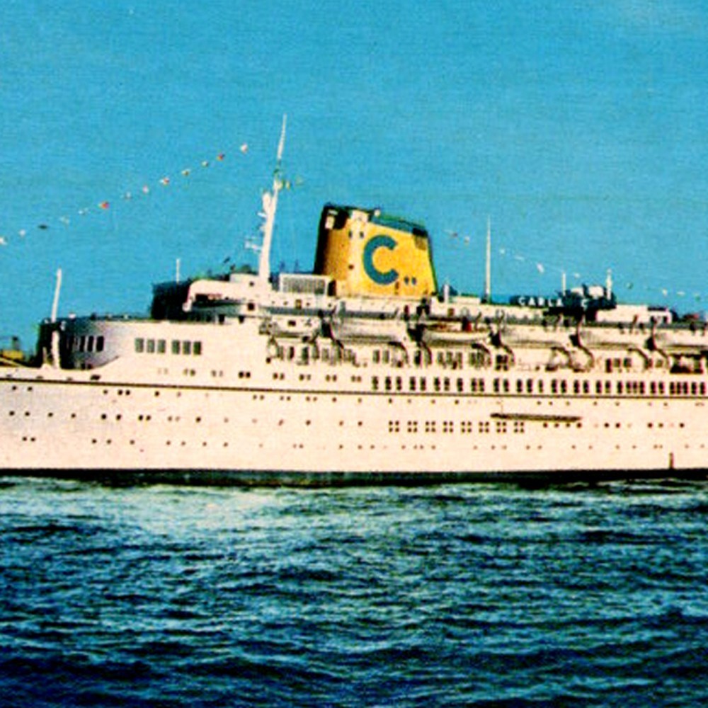 Vintage 1980s M/N Carla C. Postcard Costa Crociere Cruise Passenger Ships
