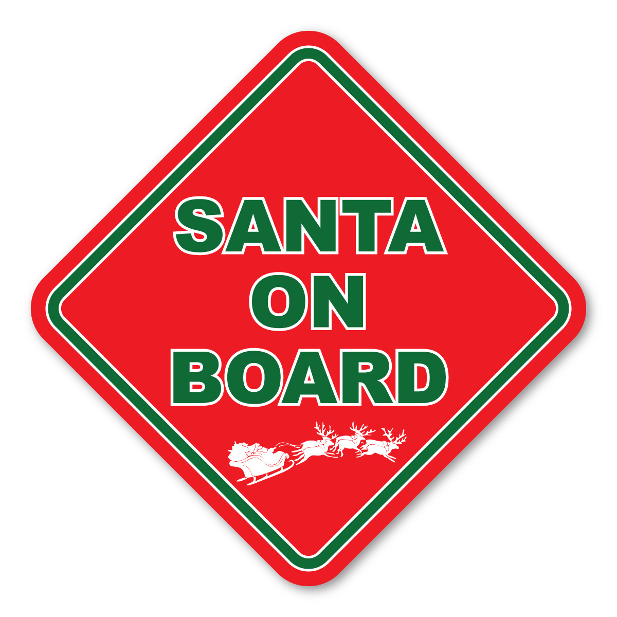 Magnet, Diamond, Santa Claus On Board, Christmas (Red Design), 6.5\ Magnet, Diamond, Santa Claus On Board, Christmas (Red Design), 6.5\