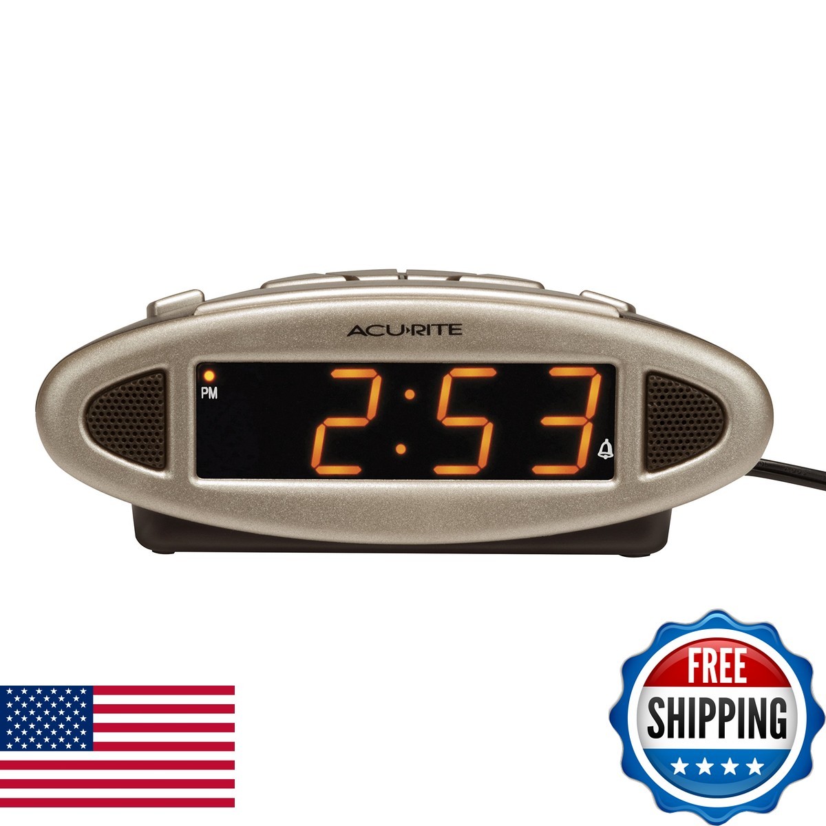 AcuRite 13027A Intelli-Time Digital Alarm Clock Black