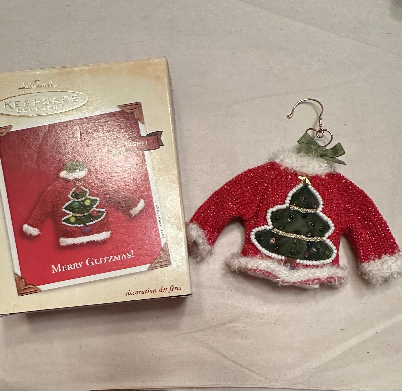 2003 Hallmark Keepsake Merry Glitzmas Christmas Ornament Light Up Tested Working