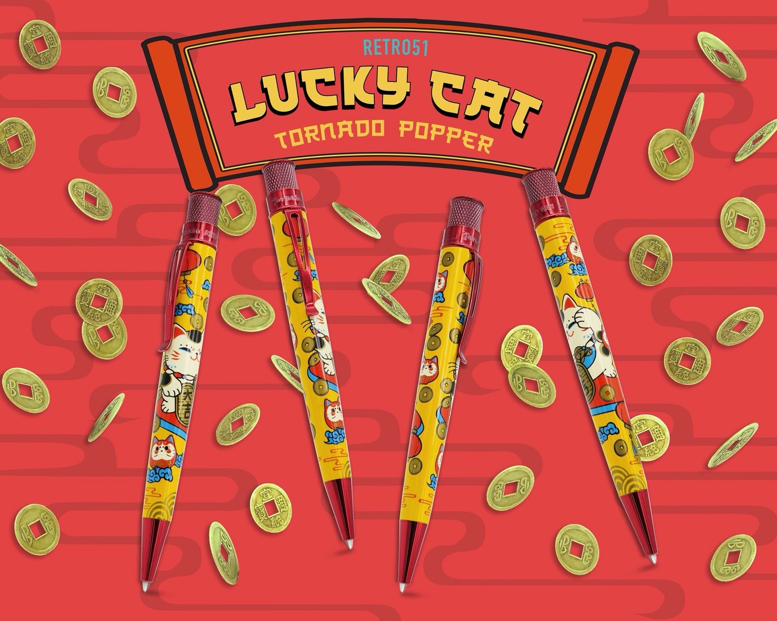 🧧 RARE & LUCKY Retro 51 Lucky Cat Limited Edition Rollerball Pen – Mint in Box