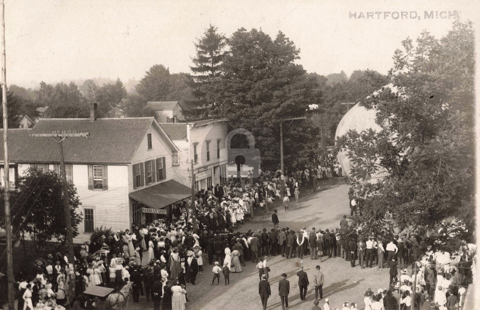 Bird\'s-Eye View Hartford MI Michigan RPPC Photo Postcard COPY