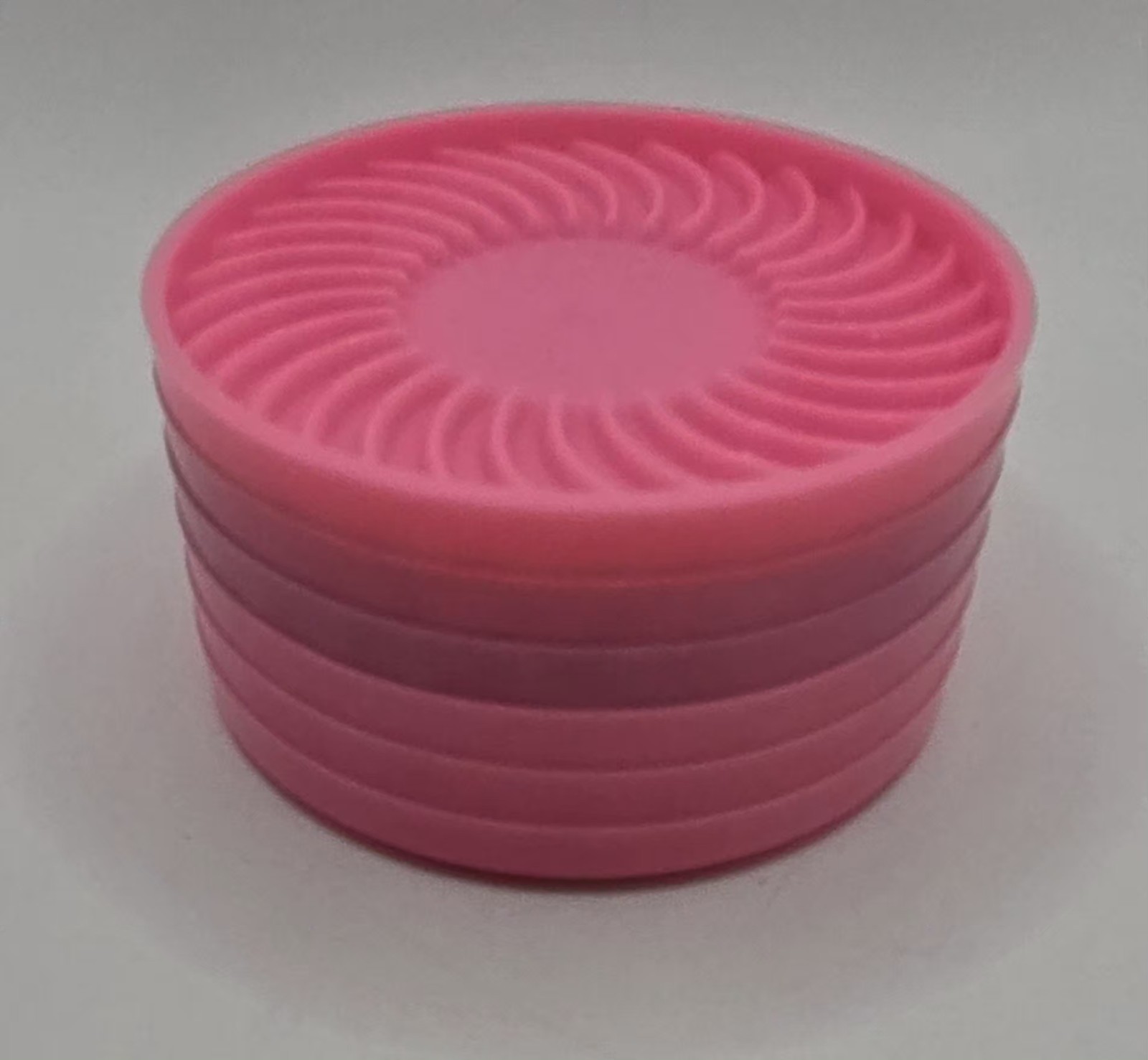 VTG Ritepoint Contemporary Plastic Coasters Set of 6 Pink Swirl Design