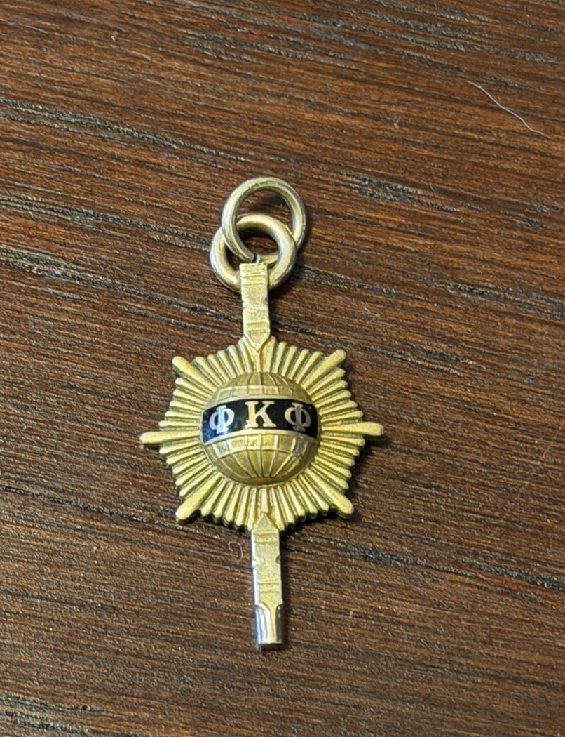 Vintage 10k Gold Phi Kappa Phi Honor Society Key Charm Pendant 1940