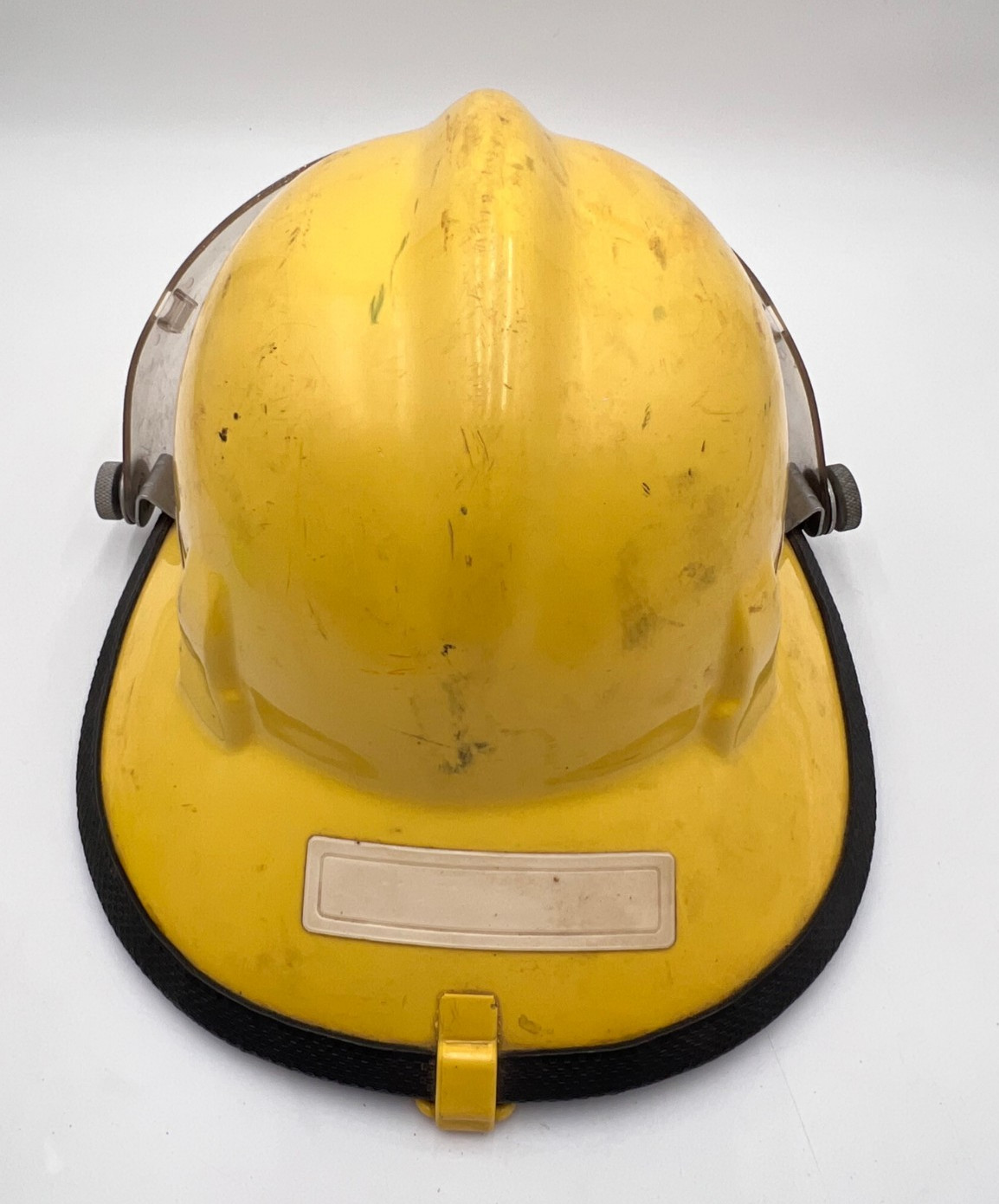 Vintage Cairns & Brother Firefighter Helmet Yellow Clear Face Shield ANSI